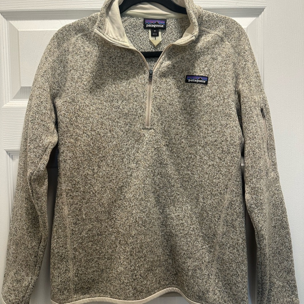 Patagonia Women's Tan 1/4 Zip-Up Sweater